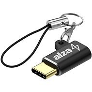 AlzaPower USB-C (M) to Micro USB (F) Keychain Black - Adapter