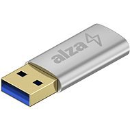 AlzaPower USB-A (M) to USB-C (F) 3.2 15W 5Gbps strieborný - Redukcia
