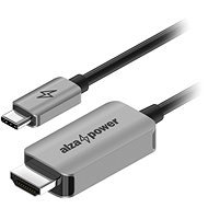 AlzaPower Alucore USB-C (M) na HDMI 2.1 8K 60 Hz (M) 1,5 m strieborný - Video kábel