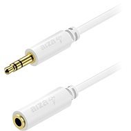 AlzaPower Core Audio 3,5 mm Jack (M) to 3,5 mm Jack (F), 2m - fehér - Audio kábel