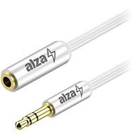 AlzaPower AluCore Audio 3.5mm Jack (M) to 3.5mm Jack (F), 1m - ezüst - Audio kábel