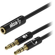AlzaPower 2x 3.5mm Jack (M) to 3.5mm Jack 4P-TRRS (F) 0.15m čierny - Redukcia