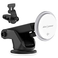 AlzaPower WQC300 Wireless Qi2 Compatible with MagSafe Car Charger 15W silver - Phone holder