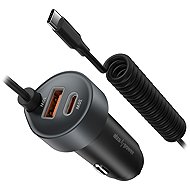 AlzaPower Car Charger X565 USB-A + USB-C + Cable Power Delivery 65W silver - Car Charger