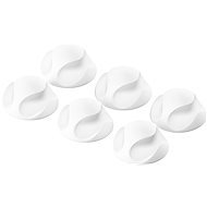 AlzaPower Cable Clips, 6pcs, White - Cable Organiser