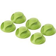 AlzaPower Cable Clips, 6pcs, Green - Cable Organiser