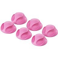 AlzaPower Cable Clips, 6pcs, Pink - Cable Organiser