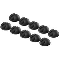 AlzaPower Small Cable Clips, 10pcs, Black - Cable Organiser