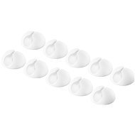 AlzaPower Small Cable Clips, 10pcs, White - Cable Organiser