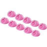 AlzaPower Small Cable Clips, 10pcs, Pink - Cable Organiser