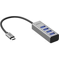 AlzaPower AluCore USB-C (M) na 4× USB-A (F) vesmírno-sivá - USB hub