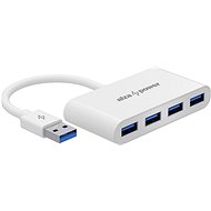 AlzaPower USB hub USB-A (M) to 4× USB-A 3.0 (F) white - USB Hub