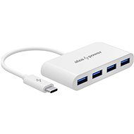 AlzaPower USB-Hub USB-C (M) auf 4× USB-A 3.0 (F) weiß - USB Hub