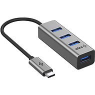AlzaPower Metal USB-Hub USB-C (M) auf 4× USB-A 3.0 (F) space grey - USB Hub