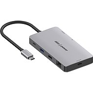 AlzaPower Metal USB-C Dock Station 9in1 Dual Screen 8K Space Grey - Docking Station