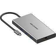 AlzaPower Metal USB-C Dock Station 10v1 Dual Screen for Apple MacBook space grey - Docking Station