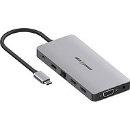 AlzaPower Metal USB-C Dock Station 12in1 Triple Screen Space Grey - Docking Station