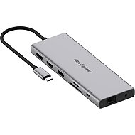 AlzaPower Metal USB-C Dock Station 12in1 Triple Screen Space Grey - Docking Station