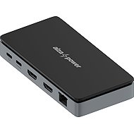 AlzaPower Metal Mini USB-C Dock Station 8in1 Dual Screen Space Grey - Docking Station