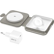 AlzaPower WQT510 Wireless Qi2 Compatible with MagSafe Travel Charger 2in1 15W grey - Wireless Charger