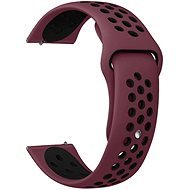 Eternico Sporty Universal Quick Release 20mm Solid Black and Burgundy - Watch Strap