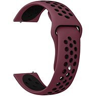Eternico Sporty Universal Quick Release 22mm Solid Black and Burgundy - Watch Strap