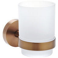 Sapho X-round Wall-Mounted Toothbrush Holder, Copper XR903PG - Toothbrush Holder