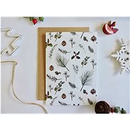 BE NICE EKO greeting card - in pine needles, white - Greeting Card