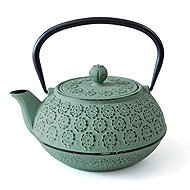 AROMELIO Cast iron teapot with filter KUMO, 1000 ml, mint - Tea Kettle