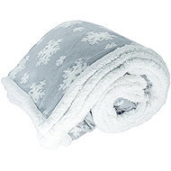 ARÔME HOME Microflannel blanket with lamb, 150 × 200 cm, Flakes light blue - Blanket