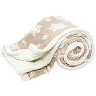 ARÔME HOME Microflannel blanket with lamb, 150 × 200 cm, Beige flakes - Blanket