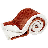 ARÔME HOME Microflannel blanket with lamb, 150 × 200 cm, Rustic brown - Blanket