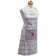 ARÔME HOME Kitchen apron, purple check, lavender embroidery - Apron