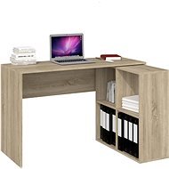 ARTENAT Plus, 120 cm, with bookcase, sonoma oak - Desk
