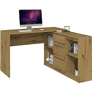 ARTENAT Plus, 120 cm, with bookcase, oak - Writing Desk
