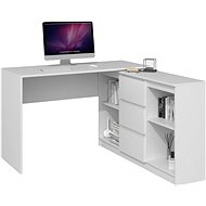 ARTENAT Plus II, 120 cm, with bookcase, white - Writing Desk