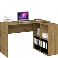 ARTENAT Dewrin, 120 cm, with bookcase, oak - Writing Desk