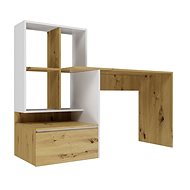 ARTENAT Taco, 145 cm, with wall, white / oak - Writing Desk
