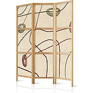 Artgeist Beaded labyrinth 135 × 172 cm, beige - Room Divider
