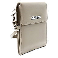 Arwel beige leather mini handbag for mobile phone - Handbag