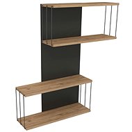 ASIRGROUP Wall shelf ARAGO, anthracite/oak - Shelf