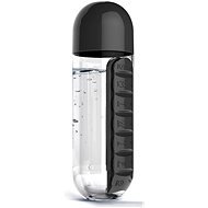 ASOBU multifunctional weekly dispensing bottle Pill Organiser black 600ml - Drinking Bottle