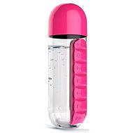 ASOBU Pill Organizer 600 ml heti gyógyszeradagolóval ellátott multifunkciós palack – rózsaszín - Kulacs