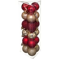 ATMOSPHERA Christmas decorations - plastic flasks, red and gold, diameter 3 cm, 18 pcs - Christmas Ornaments