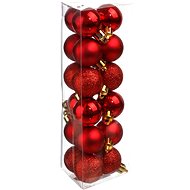 ATMOSPHERA Christmas decorations - plastic flasks, red, diameter 3 cm, 18 pcs - Christmas Ornaments