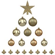FÉÉRIC LIGHTS AND CHRISTMAS Christmas ornaments - balls with star, gold, 18 pcs - Christmas Ornaments
