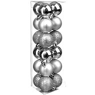ATMOSPHERA Christmas decorations - plastic flasks, silver, diameter 3 cm, 18 pcs - Christmas Ornaments