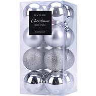 HOME STYLING COLLECTION Christmas ornaments - balls, silver, diameter 5 cm, 16 pcs - Christmas Ornaments