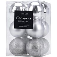 HOME STYLING COLLECTION Christmas ornaments - balls, silver, diameter 6 cm, 12 pcs - Christmas Ornaments