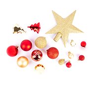 FÉÉRIC LIGHTS AND CHRISTMAS Christmas ornaments - balls with star, gold and red, 44 pcs - Christmas Ornaments